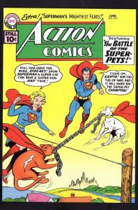 Superman Dogs Tug Of War Action 1960s DC Comic Postcard