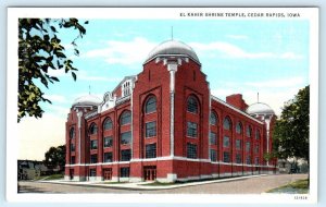 CEDAR RAPIDS, Iowa IA ~ Fraternal EL KAHIR SHRINE TEMPLE Shriners 1930s Postcard