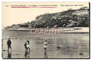 Old Postcard Nice Havrais The Beach And The Pointe De La Heve Children