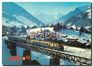 Postcard Modern Gstaad (1050m) mit Odenhorn 3124m