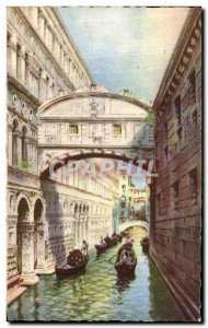 Old Postcard Venice Bridge of Sighs Bridge of Sighs