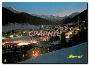 Modern Postcard Davos by night