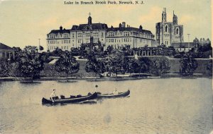 Lake in Branch Brook Park, Newark, New Jersey,  early postcard, used in 1908