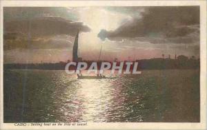 CPA Cairo Sailing boat on the Nîle at sunset