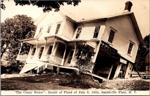 RPPC The Crazy House Result of Flood July 8 1935 in Smithville Flats, New York