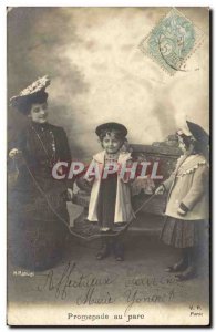 Postcard Old Children Skipping Rope