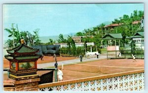 TAIPEI, TAIWAN Republic of China ~ Tennis Courts THE GRAND HOTEL  Postcard