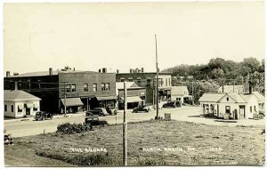 North Anson ME Street View Cities Service Gas Station RPPC Real Photo Postcard