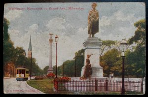 Vintage Postcard 1922 George Washington Monument, Milwaukee, Wisconsin WI