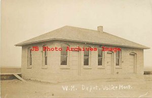 Depot, Montana, Valier, RPPC, Montana Western Railroad Station