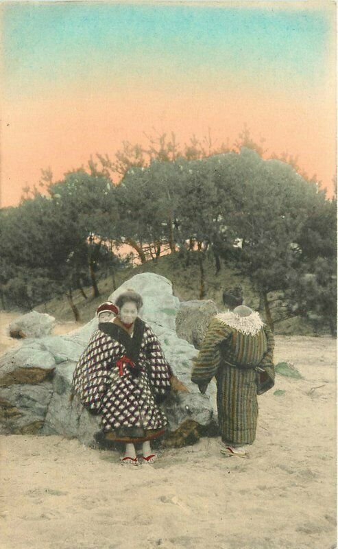 C-1910 Japan hand Colored rural women Ethnic Dress Postcard 21-2114