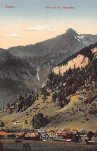 A094 Austria Bezau View of Hangspitze Mountain Peak Houses vintage postcard