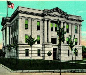 Dodge City KS Kansas Ford County Court House Linen Postcard UNP T13