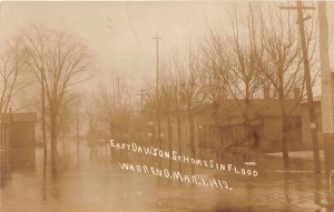 J69/ Warren Ohio RPPC Postcard c1910 Flood Disaster ast Dawson Home 426