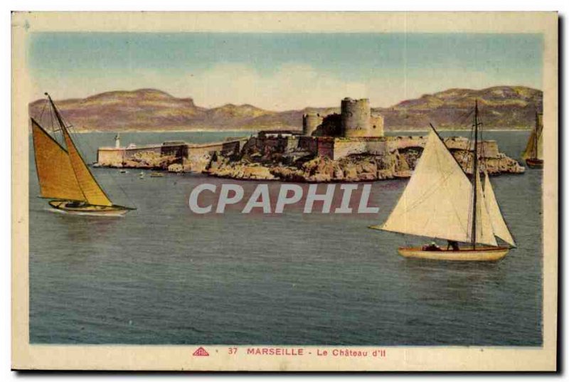 Marseille Old Postcard The Chateau d & # 39IF (boat)