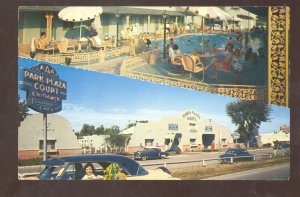 ST. LOUIS MISSOURI PARK PLAZA MOTEL ROUTE 66 SWIMMING POOL OLD CARS POSTCARD