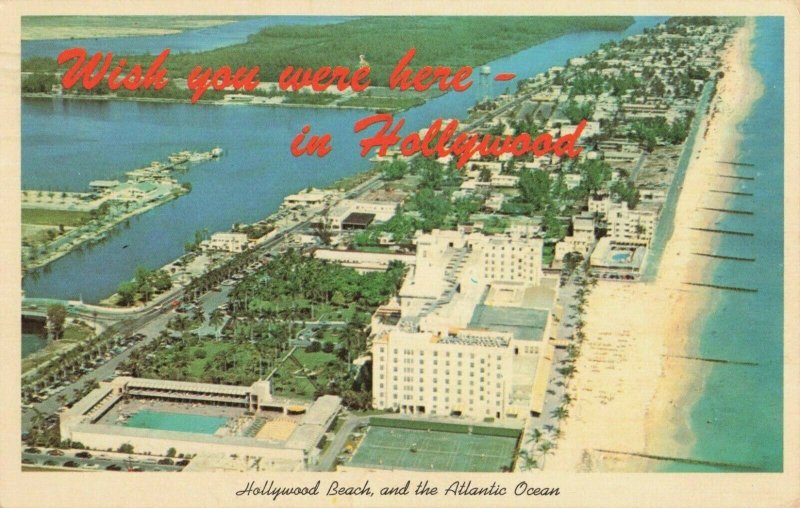 Postcard Hollywood Beach Looking North Florida