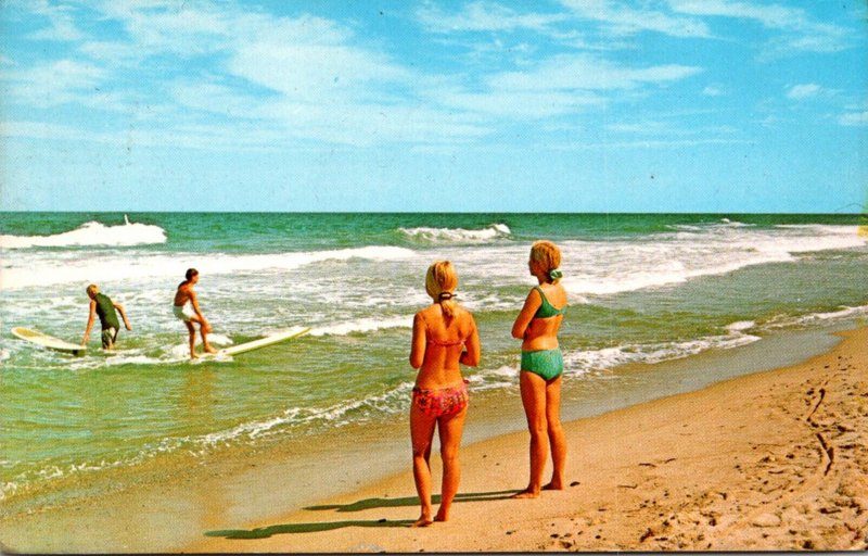 Massachusetts Cape Cod Beach Scene Riding The Surf