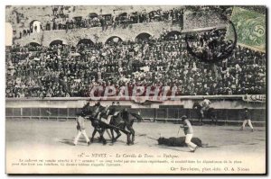 Postcard Old Bulls Bullfight Race Nimes Bullfighting de toros Epilogue