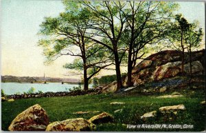 View in Riverside Park, Groton CT Vintage Postcard W21
