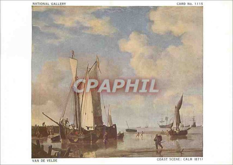 Postcard Modern National Gallery Van de Velde Coast Calm Scene