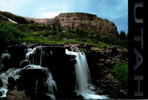 Utah Uinta Mountain Range Cascading Waterfall