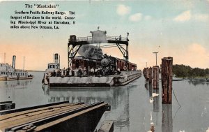 J38/ Harrahan Louisiana Postcard c1910 Mastadon SP Railroad Barge 173