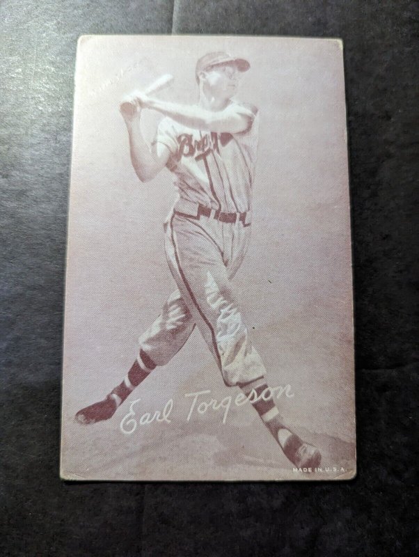 Mint USA Baseball Sports RPPC Postcard Earl Torgeson Atlanta Braves
