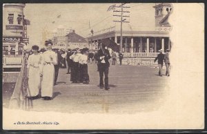 On The Boardwalk, Atlantic City, New Jersey, Early Postcard, Used in 1909