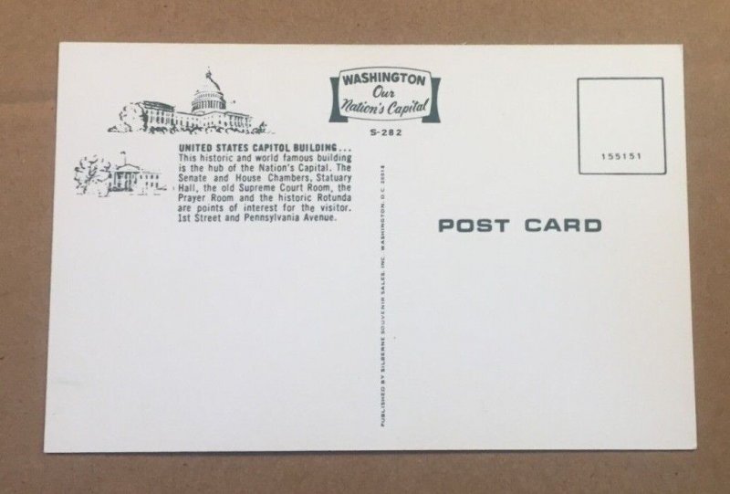 UNUSED POSTCARD - U.S. CAPITOL BUILDING, WASHINGTON D.C. 