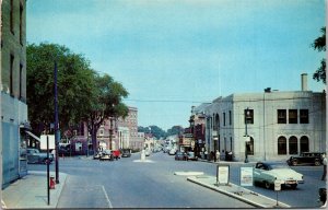 Vtg Northampton Massachusetts MA View of King Street Old Cars 1950s Postcard