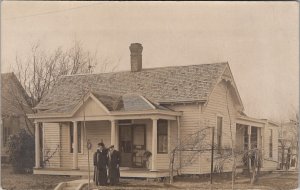 RPPC Residence of L.H. Stuckey Fancy Woman Fur Coat Boy Overcoat Postcard Z20