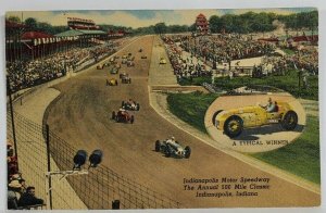 Indianapolis Motor Speedway Annual 590 Mile Classic Vintage Curteich Postcard T3