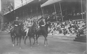 The German team in the prize jumping Real Photo Olympic Unused