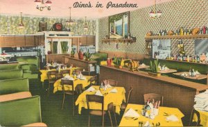 Postcard California Pasadena Dino's Italian Food Route 66 Mellinger 23-3051