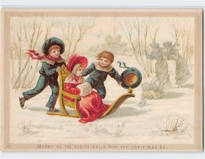 Postcard Merry As The Sleigh-Bells May Thy Christmas Be!