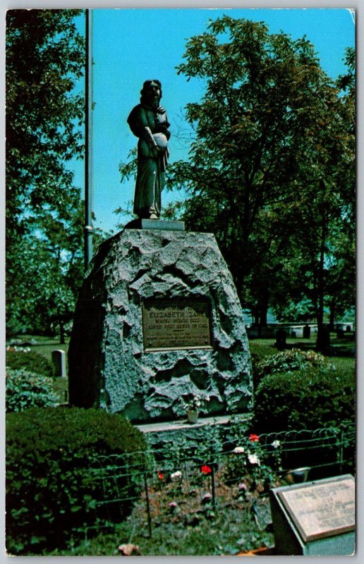 Martins Ferry Ohio 1960s Postcard Betty Zane Monument & Walnut Grove Cemetery United States