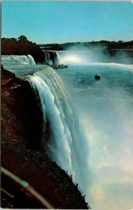 American Horseshoe Falls Niagara Ontario Canada VTG Postcard UNP Unused Chrome 