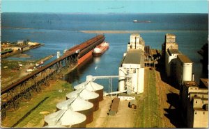 Postcard ON Fort William & Fort Arthur Ore Dock & Grain Elevators 1960s S99