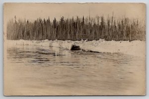 RPPC Winter Scene Strathroy Ontario Canada Real Photo Postcard Y26
