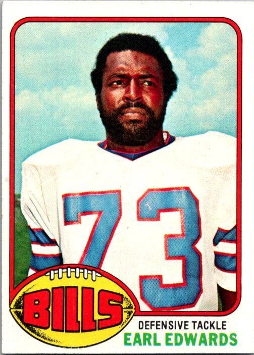 1976 Topps Football Card Earl Edwards Buffalo Bills sk4259