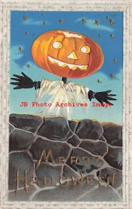 325073-Halloween, Samson Brothers No 34A-3, Jack O Lantern Head Scarecrow Right