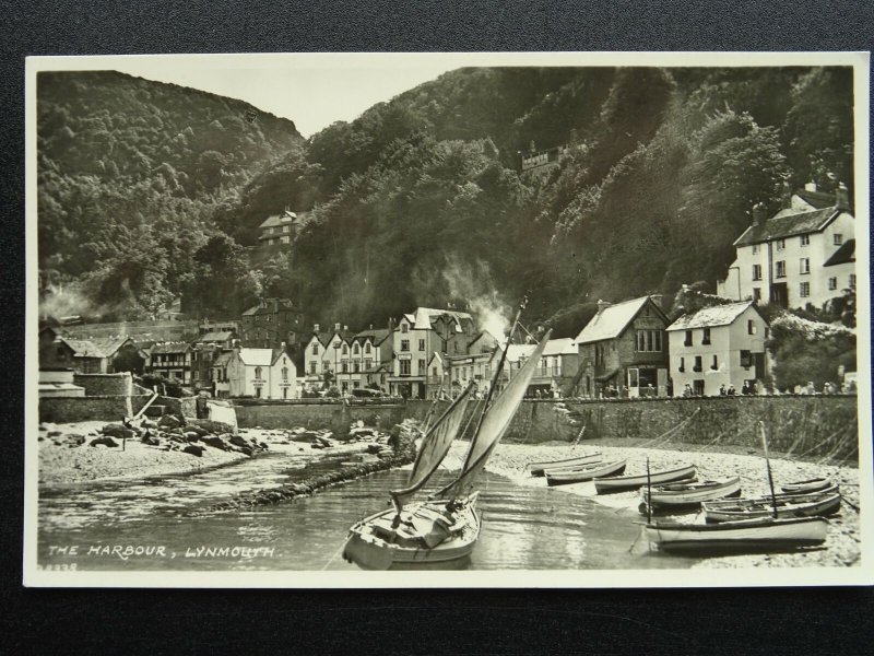 Devon LYNMOUTH The Harbour - Old RP Postcard by E.J. Pedder, P.O. Lynmouth