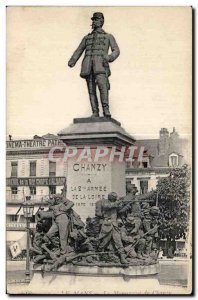 Old Postcard Le Mans monument Chauzy Army