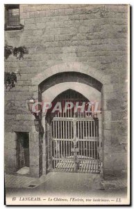 Old Postcard Langeais Chateau l & # 39Entree Inside view