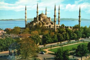 Vintage Postcard Sultan Ahmet Camii Ve Civari Blue Mosque Istanbul Turkey TR