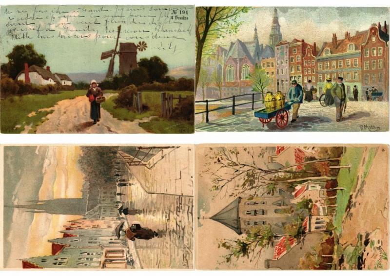 NETHERLANDS HOLLAND LITHO LITHOGRAPHY 21 CPA Pre-1920