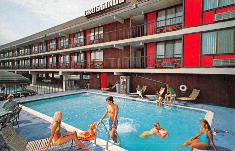 Ocean City New Jersey Crossings Motor Inn Pool View Vintage Postcard K52229