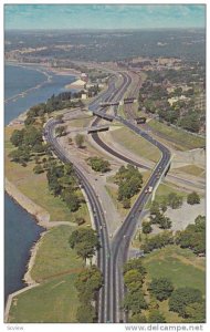 The Parkway Fred Gardiner Expressway looking west along the shore of Lake O...