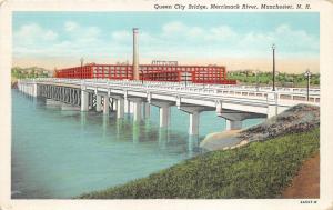 Manchester New Hampshire~Queen City Bridge over Merrimack River~Amoskeag News Pc